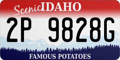 ID license plate 2P9828G