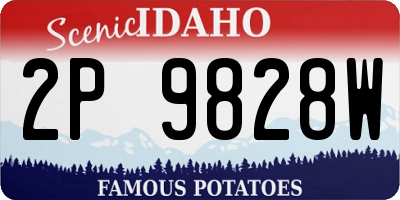 ID license plate 2P9828W