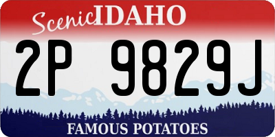 ID license plate 2P9829J