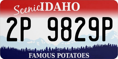 ID license plate 2P9829P