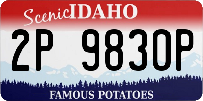 ID license plate 2P9830P