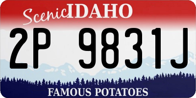 ID license plate 2P9831J