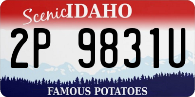 ID license plate 2P9831U