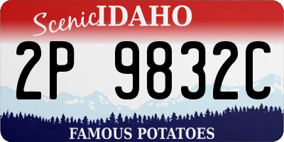 ID license plate 2P9832C