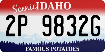 ID license plate 2P9832G