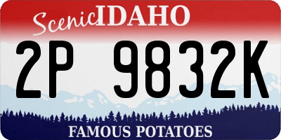 ID license plate 2P9832K