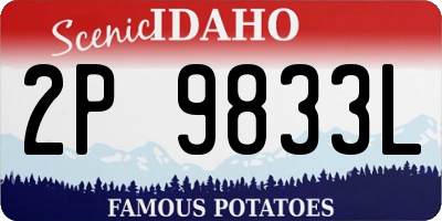 ID license plate 2P9833L