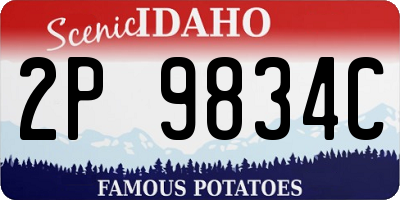 ID license plate 2P9834C