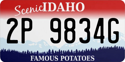 ID license plate 2P9834G