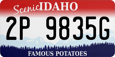 ID license plate 2P9835G