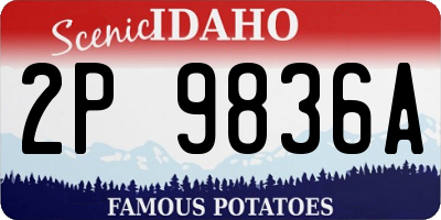 ID license plate 2P9836A