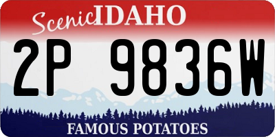 ID license plate 2P9836W