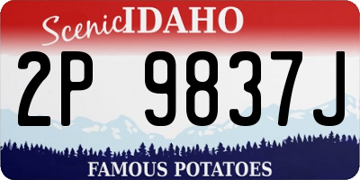 ID license plate 2P9837J