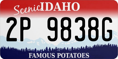 ID license plate 2P9838G
