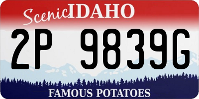 ID license plate 2P9839G