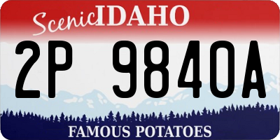 ID license plate 2P9840A