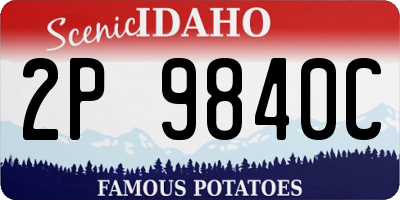 ID license plate 2P9840C