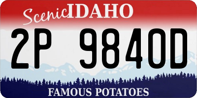 ID license plate 2P9840D