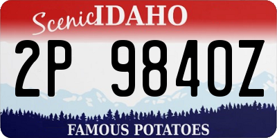 ID license plate 2P9840Z