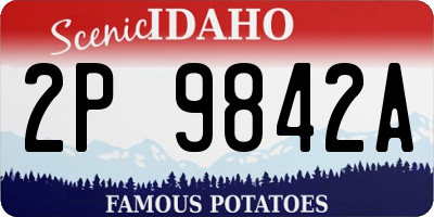ID license plate 2P9842A