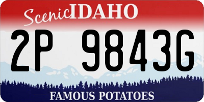 ID license plate 2P9843G