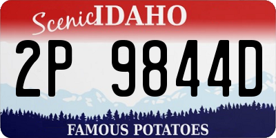 ID license plate 2P9844D