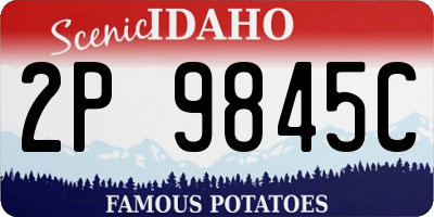 ID license plate 2P9845C
