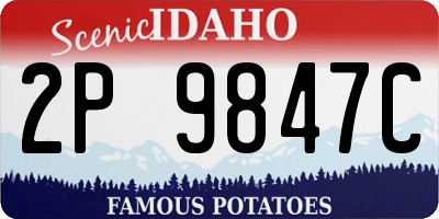 ID license plate 2P9847C