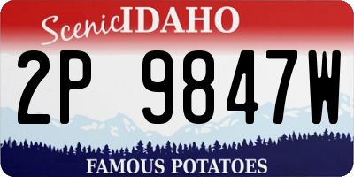 ID license plate 2P9847W