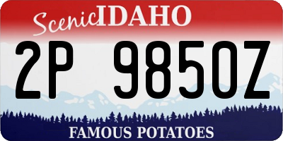 ID license plate 2P9850Z