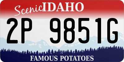 ID license plate 2P9851G