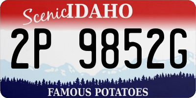 ID license plate 2P9852G