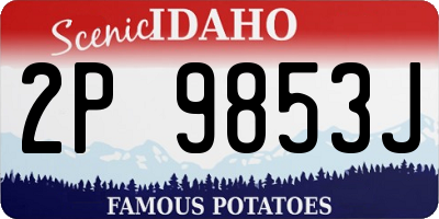 ID license plate 2P9853J
