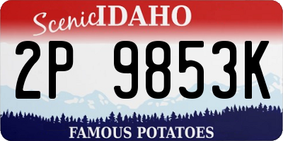 ID license plate 2P9853K