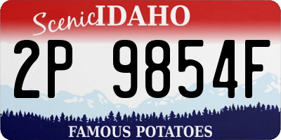 ID license plate 2P9854F