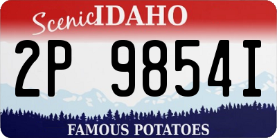 ID license plate 2P9854I