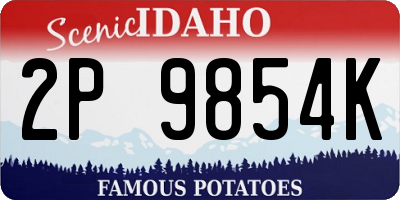 ID license plate 2P9854K