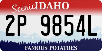 ID license plate 2P9854L
