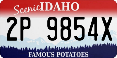 ID license plate 2P9854X