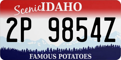 ID license plate 2P9854Z