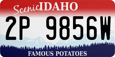 ID license plate 2P9856W