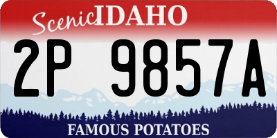 ID license plate 2P9857A