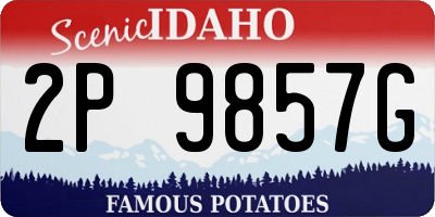 ID license plate 2P9857G