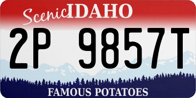 ID license plate 2P9857T