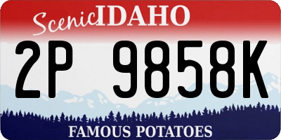 ID license plate 2P9858K