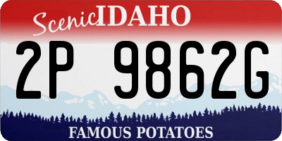 ID license plate 2P9862G