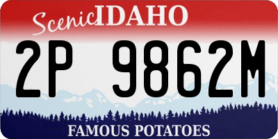 ID license plate 2P9862M