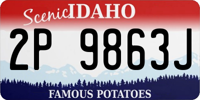 ID license plate 2P9863J