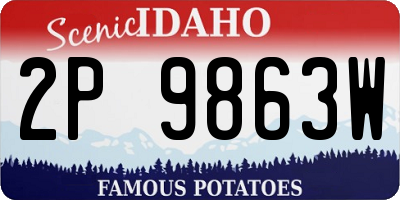 ID license plate 2P9863W