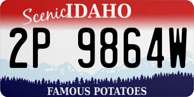 ID license plate 2P9864W